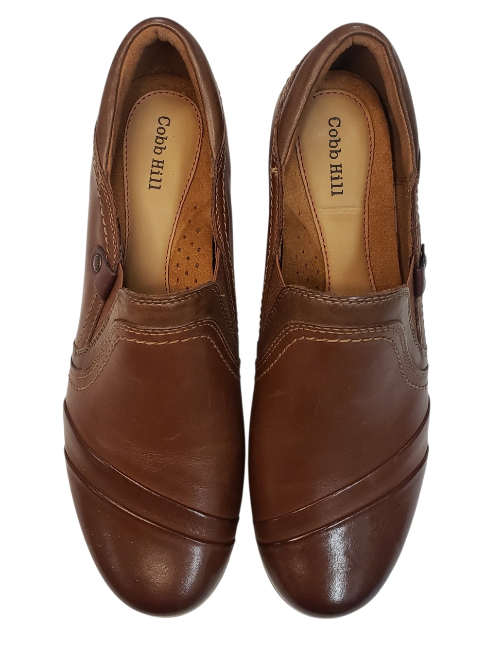Cobb Hill Women's  Chestnut Brown Leather Slip-On Loafers Size 8